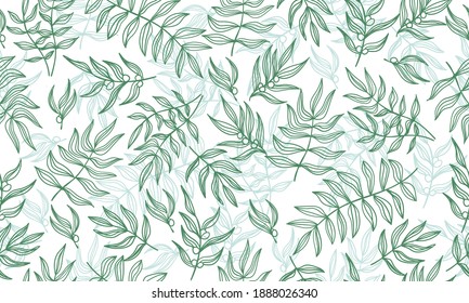 Seamless pattern background with abstract flowers and leave