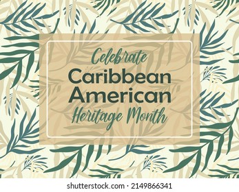 Seamless pattern background with abstract hand drawn plant silhouette. AAPI history, Caribbean American Heritage month vector banner design
