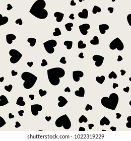 Seamless pattern background. Abstract and Modern concept. Geometric creative design stylish theme. Illustration vector. Black and white color. Heart shape for Valentines day and wedding events