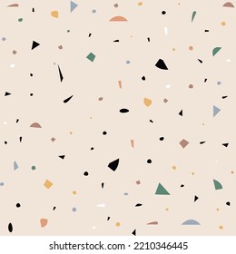Seamless pattern background with abstract organic shapes, contemporary collage style, pastel colors