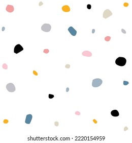 Seamless pattern background with abstract organic shapes, contemporary collage style, pastel colors