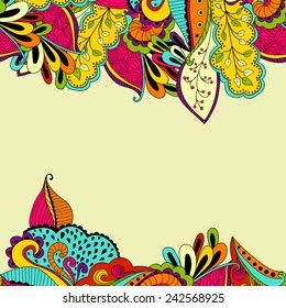 Seamless pattern background with abstract ornaments. Hand draw illustration