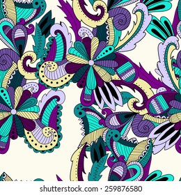 Seamless pattern background with abstract ornaments. Hand draw illustration
