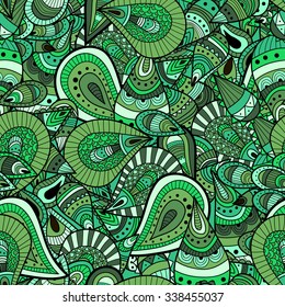 Seamless pattern background with abstract ornaments. Hand draw illustration