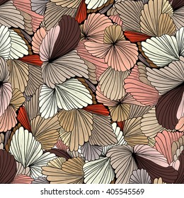 Seamless pattern background with abstract ornaments. Hand draw illustration