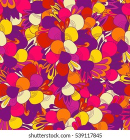 Seamless pattern background with abstract ornaments. Hand draw illustration