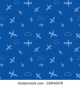 Seamless pattern background with airplanes. Colorful banner. Geometric retro background. Retro triangle background
