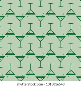 Seamless pattern background with alcohol cocktail drinks of martini, margarita, tequila or vodka.