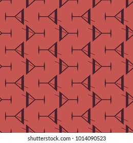 Seamless pattern background with alcohol cocktail drinks of martini, margarita, tequila or vodka.