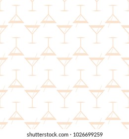 Seamless pattern background with alcohol cocktail drinks of martini, margarita, tequila or vodka.