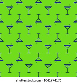 Seamless pattern background with alcohol cocktail drinks of martini, margarita, tequila or vodka.