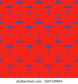 Seamless pattern background with alcohol cocktail drinks of martini, margarita, tequila or vodka.