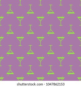 Seamless pattern background with alcohol cocktail drinks of martini, margarita, tequila or vodka.