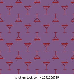Seamless pattern background with alcohol cocktail drinks of martini, margarita, tequila or vodka.