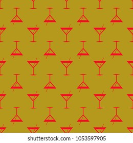 Seamless pattern background with alcohol cocktail drinks of martini, margarita, tequila or vodka.