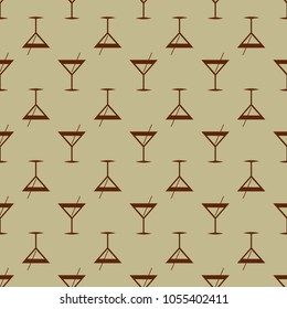 Seamless pattern background with alcohol cocktail drinks of martini, margarita, tequila or vodka.