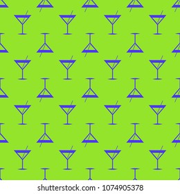 Seamless pattern background with alcohol cocktail drinks of martini, margarita, tequila or vodka.