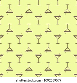 Seamless pattern background with alcohol cocktail drinks of martini, margarita, tequila or vodka.
