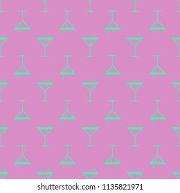 Seamless pattern background with alcohol cocktail drinks of martini, margarita, tequila or vodka.