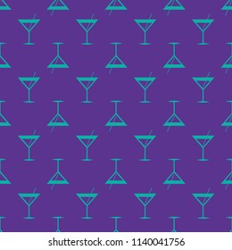 Seamless pattern background with alcohol cocktail drinks of martini, margarita, tequila or vodka.