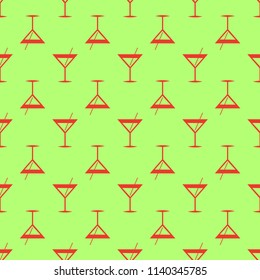 Seamless pattern background with alcohol cocktail drinks of martini, margarita, tequila or vodka.