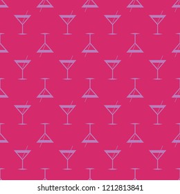 Seamless pattern background with alcohol cocktail drinks of martini, margarita, tequila or vodka.