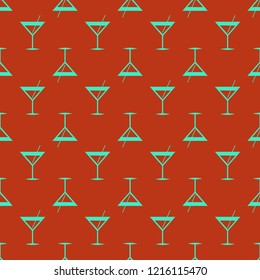 Seamless pattern background with alcohol cocktail drinks of martini, margarita, tequila or vodka.