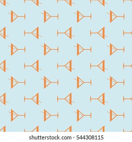 Seamless pattern background with alcohol cocktail drinks of martini, margarita, tequila or vodka.