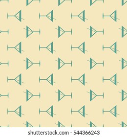Seamless pattern background with alcohol cocktail drinks of martini, margarita, tequila or vodka.