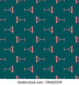 Seamless pattern background with alcohol cocktail drinks of martini, margarita, tequila or vodka.
