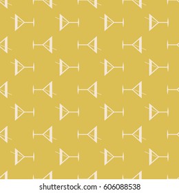 Seamless pattern background with alcohol cocktail drinks of martini, margarita, tequila or vodka.