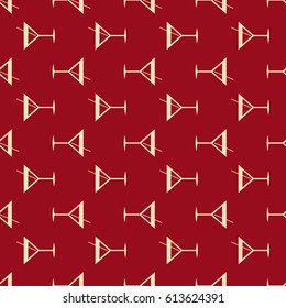 Seamless pattern background with alcohol cocktail drinks of martini, margarita, tequila or vodka.