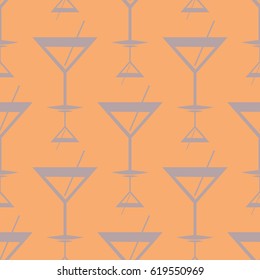 Seamless pattern background with alcohol cocktail drinks of martini, margarita, tequila or vodka.