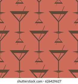 Seamless pattern background with alcohol cocktail drinks of martini, margarita, tequila or vodka.