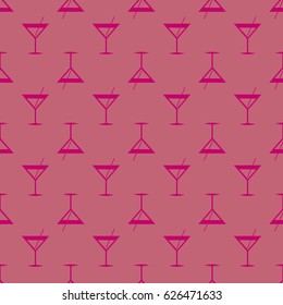 Seamless pattern background with alcohol cocktail drinks of martini, margarita, tequila or vodka.