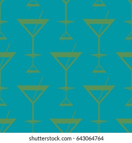 Seamless pattern background with alcohol cocktail drinks of martini, margarita, tequila or vodka.