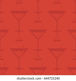 Seamless pattern background with alcohol cocktail drinks of martini, margarita, tequila or vodka.