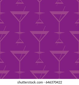 Seamless pattern background with alcohol cocktail drinks of martini, margarita, tequila or vodka.