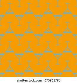 Seamless pattern background with alcohol cocktail drinks of martini, margarita, tequila or vodka.