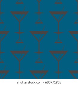 Seamless pattern background with alcohol cocktail drinks of martini, margarita, tequila or vodka.
