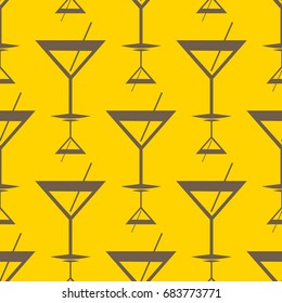 Seamless pattern background with alcohol cocktail drinks of martini, margarita, tequila or vodka.
