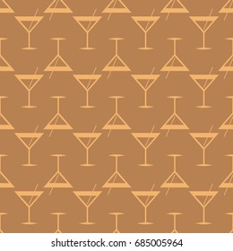 Seamless pattern background with alcohol cocktail drinks of martini, margarita, tequila or vodka.