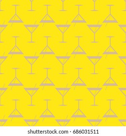 Seamless pattern background with alcohol cocktail drinks of martini, margarita, tequila or vodka.