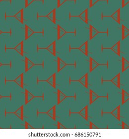 Seamless pattern background with alcohol cocktail drinks of martini, margarita, tequila or vodka.