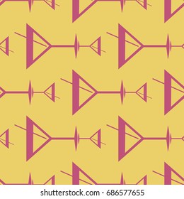 Seamless pattern background with alcohol cocktail drinks of martini, margarita, tequila or vodka.