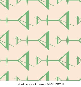 Seamless pattern background with alcohol cocktail drinks of martini, margarita, tequila or vodka.
