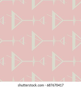 Seamless pattern background with alcohol cocktail drinks of martini, margarita, tequila or vodka.
