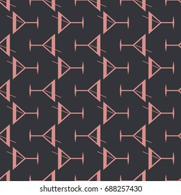 Seamless pattern background with alcohol cocktail drinks of martini, margarita, tequila or vodka.