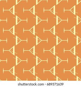 Seamless pattern background with alcohol cocktail drinks of martini, margarita, tequila or vodka.