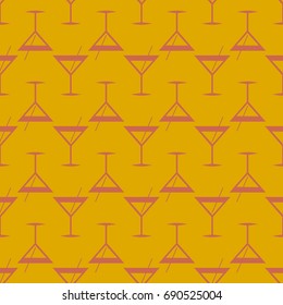 Seamless pattern background with alcohol cocktail drinks of martini, margarita, tequila or vodka.